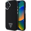 Guess PU Grained Triangle Logo Zadní Kryt pro iPhone 16 Black