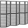 VidaXL 316485 Šesťpanelová izbová zástena 242,5 x 180 cm čierna