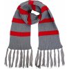 Hrubý pletený vianočný šál, červeno sivé pruhy Hrubý pletený vianočný šál, červeno sivé pruhy