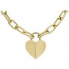 Fossil Výrazný pozlátený náhrdelník Srdce Harlow JF04656710 Fossil Výrazný pozlátený náhrdelník Srdce Harlow JF04656710