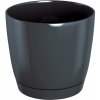 Kvetináč COUBI ROUND P s miskou 28 cm - farba: grafit Kvetináč COUBI ROUND P s miskou 28 cm - farba: grafit
