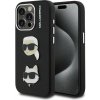 Karl Lagerfeld Grained PU K&CH Heads zadný kryt pre iPhone 15 Pro Max Black