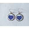 Náušnice vzor Modré srdiečko - okrúhle Náušnice vzor Modré srdiečko - okrúhle
