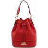 Tuscany Leather kožená kabelka do ruky s crossbody popruhom TL Bag Koňaková