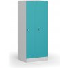 Šatníková skrinka S1 znížená, 2 oddiely, 1500 x 600 x 500 mm, otočný zámok, zelené dvere Šatníková skrinka S1 znížená, 2 oddiely, 1500 x 600 x 500 mm, otočný zámok, zelené dvere