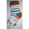 Bavlnené ponožky elastickéfarebné prúžky