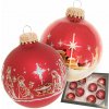 Krebs Glas Lauscha Ručne maľované sklenené vianočné gule – červené s motívom Svätej noci v Betleheme (8 ks, Ø 7 cm) Krebs Glas Lauscha Ručne maľované sklenené vianočné gule – červené s motívom Svätej noci v Betleheme (8 ks, Ø 7 cm)