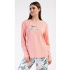 Vienetta Dámske pyžamo dlhé Melinda: lososová 4XL Vienetta Dámske pyžamo dlhé Melinda: lososová 4XL