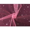 Odevný/dekoračný tyl s hviezdičkami s hologramom Farba: 8 ružová - strieborná Odevný/dekoračný tyl s hviezdičkami s hologramom Farba: 8 ružová - strieborná