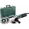 Metabo WEQ 1400-125 SET - WEQ 1400-125 Set - Uhlová brúska, Kufor z umelej hmoty, s 2 diamantovými reznými kotúčmi Metabo WEQ 1400-125 SET - WEQ 1400-125 Set - Uhlová brúska, Kufor z umelej hmoty, s 2 diamantovými reznými kotúčmi