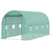 SucceBuy Fóliovník Tunel 445x194x192CM Skleník Studený Rám Zelený 18,5KG SucceBuy Fóliovník Tunel 445x194x192CM Skleník Studený Rám Zelený 18,5KG