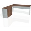Pracovný stôl Gate, ergo, pravý, 180x75,5x200 cm, orech/sivá Pracovný stôl Gate, ergo, pravý, 180x75,5x200 cm, orech/sivá