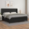 Box spring postel s matrací černá 200x200 cm umělá kůže Černý 3132399 Box spring postel s matrací černá 200x200 cm umělá kůže Černý 3132399