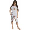 Dievčenské letné pyžamo - Hello Summer 134-140 Šedá Krátke Dievčenské letné pyžamo - Hello Summer 134-140 Šedá Krátke