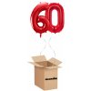 HeliumKing Balónový box Narodeninové číslo 60 červený 86 cm