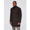 Ombre Structured fitted coat for men with high collar - dark brown šedá | hnedá L Ombre 5907064525126 Ombre Structured fitted coat for men with high collar - dark brown šedá | hnedá L Ombre 5907064525126