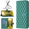 Peňaženkové kožené puzdro Diamond Lattice na Oppo Reno 7 5G - Zelená Peňaženkové kožené puzdro Diamond Lattice na Oppo Reno 7 5G - Zelená