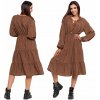 Dámske midi šaty s dlhým rukávom, vzdušné, módne, elegantné s volánmi MORAJ M Dámske midi šaty s dlhým rukávom, vzdušné, módne, elegantné s volánmi MORAJ M
