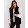 Čierna kožušinová vesta s vreckami AT-KZ-2375.00P-black S/M Čierna kožušinová vesta s vreckami AT-KZ-2375.00P-black S/M