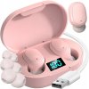 BEZDRÔTOVÉ Bluetooth slúchadlá do uší mikrofón športové TWS ružové BEZDRÔTOVÉ Bluetooth slúchadlá do uší mikrofón športové TWS ružové