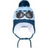Zimná detská čiapočka New Baby okuliarky svetlo modrá 104 (3-4r)