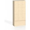 Drevená odkladacia skrinka S5 s úložnými boxami, 9 boxov, 1700 x 900 x 420 mm, cylindrický zámok, breza Drevená odkladacia skrinka S5 s úložnými boxami, 9 boxov, 1700 x 900 x 420 mm, cylindrický zámok, breza