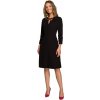 S325 Priliehavé šaty s viazaným výstrihom - čierne EU S S325 Priliehavé šaty s viazaným výstrihom - čierne EU S
