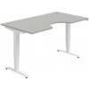 Hobis Pracovný stôl Motion Ergo, ZO, 3S, 160x61-128x90 cm, sivá/biela Hobis Pracovný stôl Motion Ergo, ZO, 3S, 160x61-128x90 cm, sivá/biela