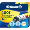 Pelikan 4001 standard - atramentová náplň - 6 ks - rôzne farebné motívy na bombičke - kráľovská modrá Pelikan 4001 standard - atramentová náplň - 6 ks - rôzne farebné motívy na bombičke - kráľovská modrá