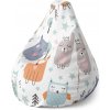 Sablio Sedací vak Pear Animovaná Lesné zvieratká 70 x 95 x 15 cm