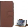 AppleMix Apple iPhone 5 / 5S / SE - stojan + slot na kreditnú kartu - kožené - hnedé