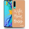 Picasee silikónový čierny obal pre Huawei P30 - Boss Mama Picasee silikónový čierny obal pre Huawei P30 - Boss Mama