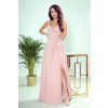 Numoco CHIARA elegantné maxi šaty na ramienka 299-7 Farba: Púdrová, Veľkosť: S Numoco CHIARA elegantné maxi šaty na ramienka 299-7 Farba: Púdrová, Veľkosť: S