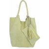 Kožené kabelka shopper bag Genuine Leather limetková 801 Kožené kabelka shopper bag Genuine Leather limetková 801