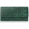 Kožená zelená dámska peňaženka VINTAGE FLOWERS Kožená zelená dámska peňaženka VINTAGE FLOWERS
