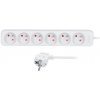 Solight prodlužovací přívod, 6 zásuvek, bílý, 2m PP61 Solight prodlužovací přívod, 6 zásuvek, bílý, 2m PP61