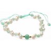 Nefertitis Avanturín brúsený obrúbený náramok s perličkami so Shamballa zapínaním NF18064 - obvod cca 16 až 25 cm Nefertitis Avanturín brúsený obrúbený náramok s perličkami so Shamballa zapínaním NF18064 - obvod cca 16 až 25 cm