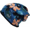 ESITO Detská zimná čiapka spadaná Kvety petrolejová Veľ. 46 ESITO Detská zimná čiapka spadaná Kvety petrolejová Veľ. 46
