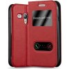 Cadorabo Puzdro pre Samsung Galaxy S3 MINI v SAFRAN Červená Puzdro na mobilný telefón s magnetickým zatváraním, funkciou stojana a 2 priezormi Kryt puzdra Ochranné puzdro Kryt puzdra Book Flap Style