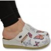 Dámske biele klinové šľapky BUTTERFLY