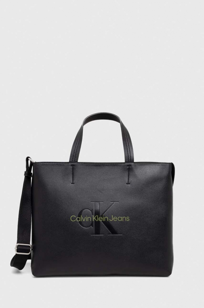 Calvin Klein Jeans kabelka Sculpted Mini Slim Tote26 Mono K60K611547 Čierna