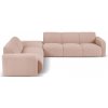 Micadoni Home rohová pohovka z textílie bouclé Molino Ružová