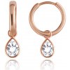 MINET Elegantní zlaté náušnice z růžového zlata s bílými zirkony Au 585/1000 MINET Elegantní zlaté náušnice z růžového zlata s bílými zirkony Au 585/1000