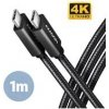 Axagon BUCM32-CM10AB USB-C USB-C, USB 3.2 Gen 2, PD 100W 5A, 4k HD, ALU, 1m, černý Axagon BUCM32-CM10AB USB-C USB-C, USB 3.2 Gen 2, PD 100W 5A, 4k HD, ALU, 1m, černý