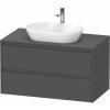 DURAVIT Ketho 2 závesná skrinka pod umývadlo na dosku, 2 zásuvky, 1000 x 550 x 568 mm, grafit matný, K24896049490000 DURAVIT Ketho 2 závesná skrinka pod umývadlo na dosku, 2 zásuvky, 1000 x 550 x 568 mm, grafit matný, K24896049490000