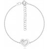 Šperky eshop - Strieborný 925 náramok - ploché srdce s gravírovaným srdiečkom, číry diamant T12.04 Šperky eshop - Strieborný 925 náramok - ploché srdce s gravírovaným srdiečkom, číry diamant T12.04