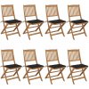 VidaXL Skladacie záhradné stoličky s podložkami, 8 ks, akáciové drevo VidaXL Skladacie záhradné stoličky s podložkami, 8 ks, akáciové drevo