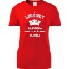 Červené dámske tričko Legendy sa rodia v júli darček k päťdesiatinám pre ženu