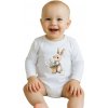 Detské body s potlačou New Baby Králiček s kvetinkami Detské body s potlačou New Baby Králiček s kvetinkami