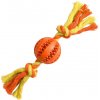 Denta Fun čistiaca zubná gumová loptička s lanom, 5 cm, oranžová Denta Fun čistiaca zubná gumová loptička s lanom, 5 cm, oranžová